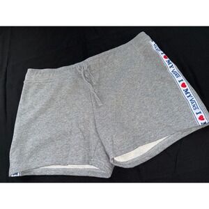 Vans Womens Heather Gray I Love My Vans Side Stripe Sweat Shorts Large